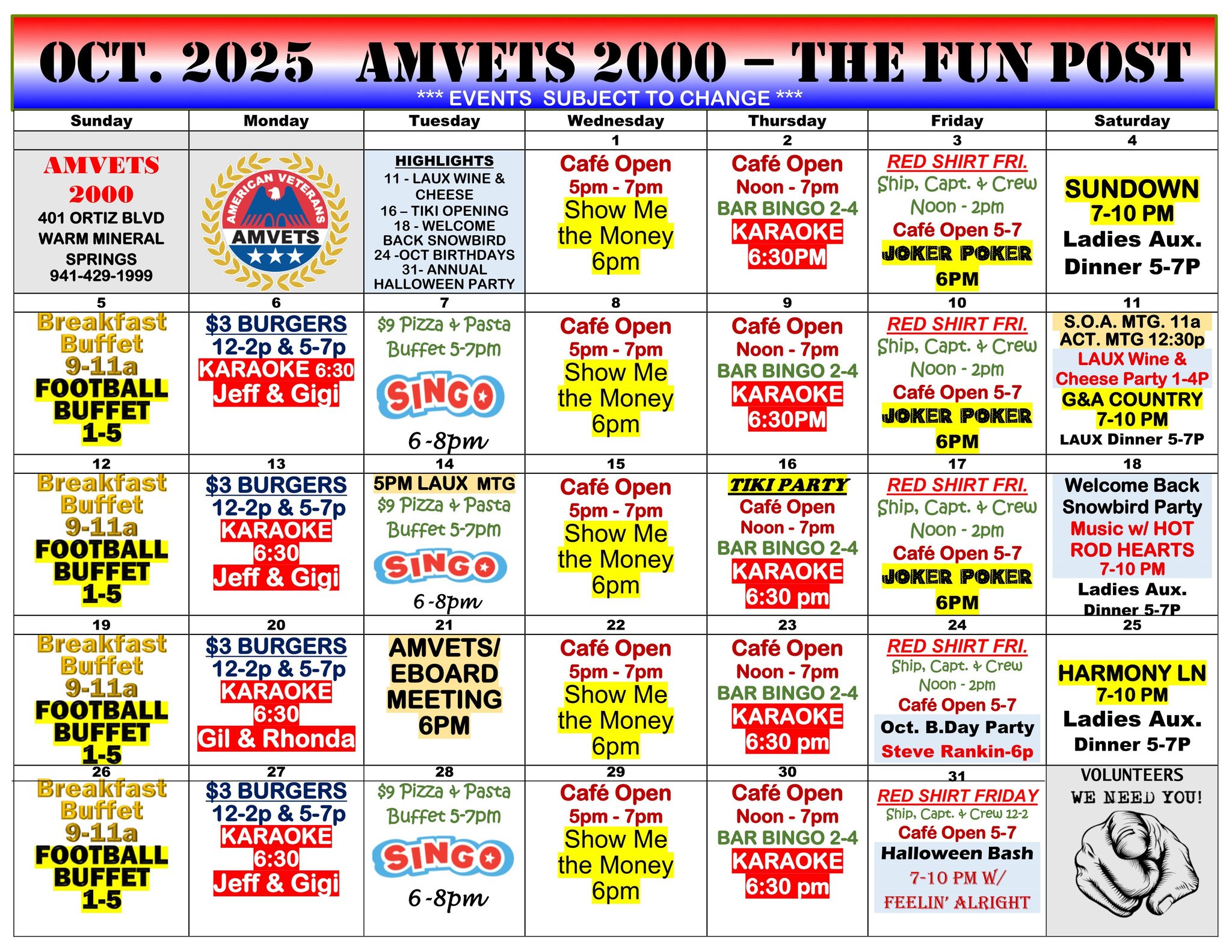 October 2025 Calendar